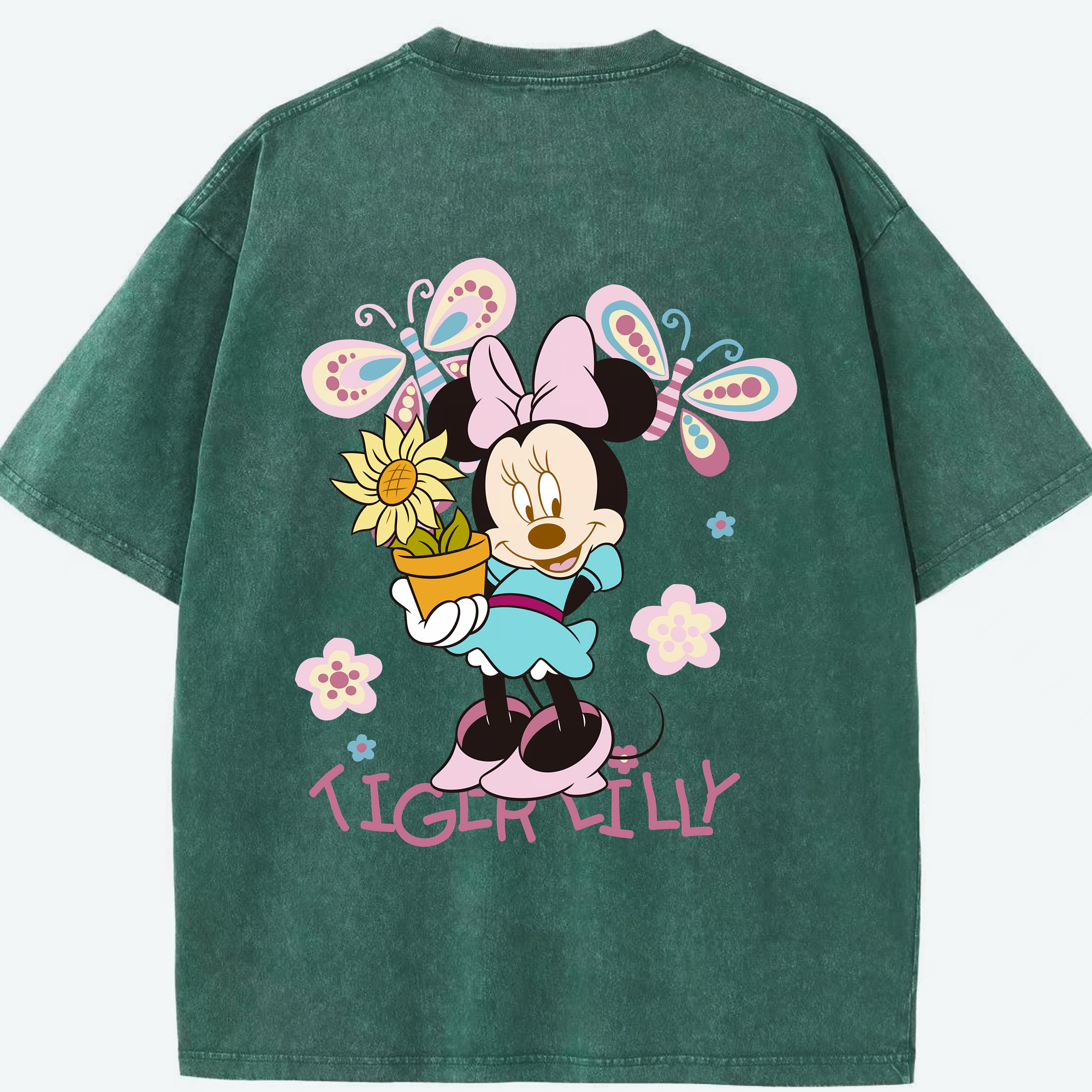 （画像用） ミッキーマウス Mickey Mouse 綿100% ヴィンテージ風 半袖Tシャツ（背面プリント）